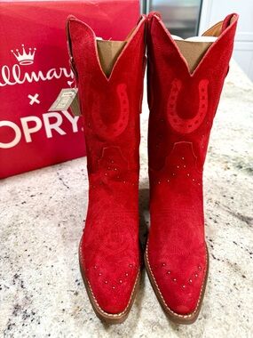 DINGO Hallmark x Opry® Merlot Suede Women's Cowboy Boots NWT